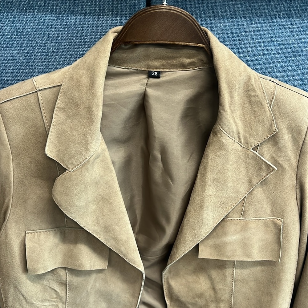 Genuine Moroccan suede leather jacket - worn a few times, like new condition. - Picture 4 of 5
